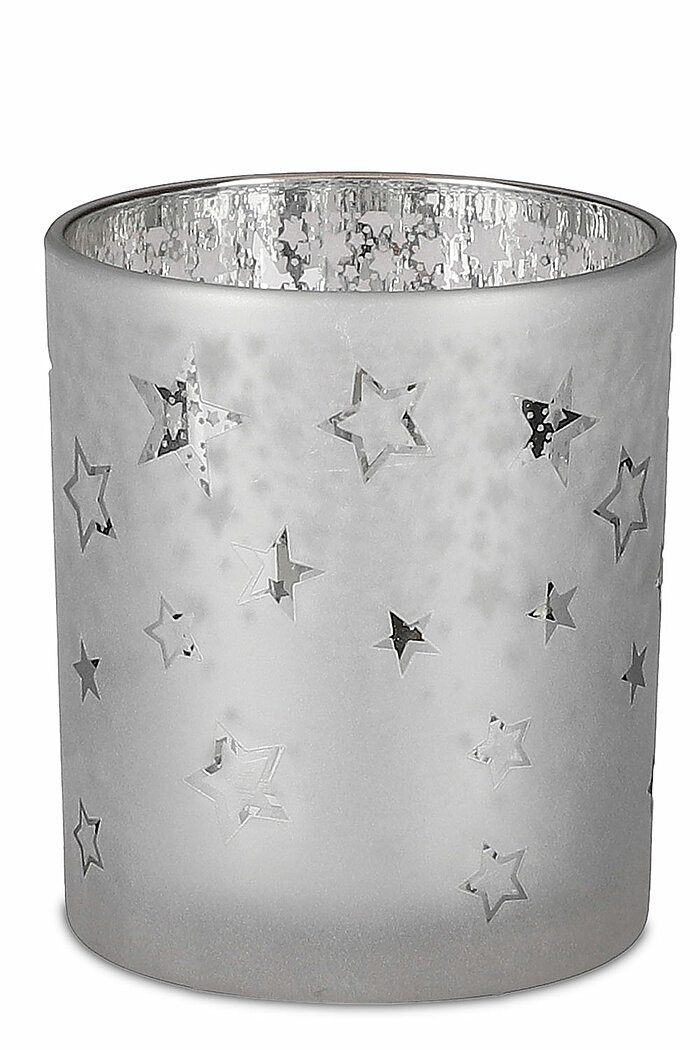 Ein Teelichthalter in Sternform von Edelman in der Größe 10x9cm in der Farbe weiß.