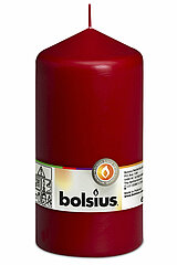 1 Stumpenkerze von Bolsius in der Größe 15x7,8cm in der Farbe altrot.