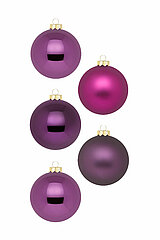 30 Christbaumkugeln von Inge Glas in der Größe 6cm in der Farbe Purple Deluxe.