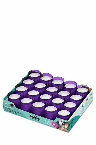 Bolsius Relight Nachfüllkerzen 20er Tray - lila Artikelvorschau Relight Nachfüllkerzen 20er Tray - lila
