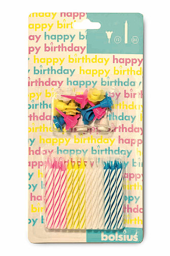 Bolsius Geburtstagskerzen mit Halter (1 Blister) Artikelvorschau Geburtstagskerzen mit Halter (1 Blister)