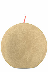 Eine Rustik Kugelkerze von Bolsius in der Farbe Haferbeige mit einem Durchmesser von 7,6cm.