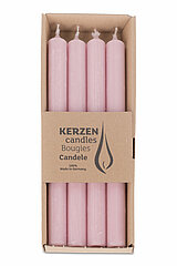 Vier Rustic Stabkerzen von Richard Wenzel in der Größe 25x2,2cm in der Farbe antikrosa.