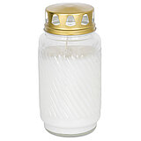 6 Bolsius Laternengläser mit Deckel in der Größe 17,3x9,0cm in der Farbe Weiß.