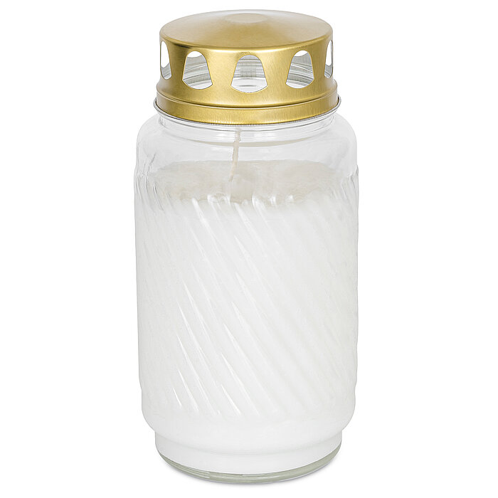 6 Bolsius Laternengläser mit Deckel in der Größe 17,3x9,0cm in der Farbe Weiß.