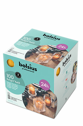 Bolsius Relight Nachfüllkerzen 100er Box - bernstein Artikelvorschau Relight Nachfüllkerzen 100er Box - bernstein