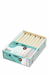 30 Spitzkerzen von Bolsius Professional in der Größe 25x2,4cm in der Farbe Elfenbein.