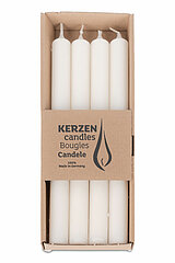 4 Rustic Stabkerzen von Richard Wenzel in der Größe 25x2,2cm in der Farbe wollweiß.