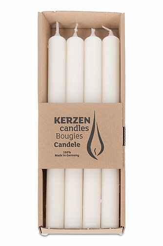 Richard Wenzel Rustic Stabkerzen 250/22 mm - wollweiß (4er Pack) Artikelvorschau Rustic Stabkerzen 250/22 mm - wollweiß (4er Pack)