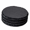 4 Untersetzer Schieferplatten von Sandra Rich in der Größe 10x8,4cm in der Farbe Anthrazit.