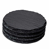 4 Untersetzer Schieferplatten von Sandra Rich in der Größe 10x8,4cm in der Farbe Anthrazit.
