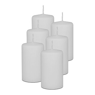 DecoLite Stumpenkerzen 100/60 mm (Safe Candle) - 6 Stück - weiß Artikelvorschau Stumpenkerzen 100/60 mm (Safe Candle) - 6 Stück - weiß
