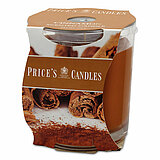 Eine Duftkerze im Glas von Prices Candles in der Größe 8,9x8,0cm mit dem Duft Cinnamon.