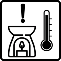 Duftlampen Piktogramm: Vorsicht - Duftlampen werden bei der Verwendung schnell sehr heiß.