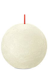 Eine Rustik Kugelkerze von Bolsius in der Farbe Weiche Perle mit einem Durchmesser von 7,6cm.