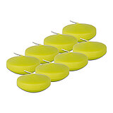 8 Schwimmkerzen Maxi von Richard Wenzel in der Größe 4x8cm in der Farbe Limone.