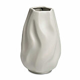 Eine Keramikvase Rock von Sandra Rich in der Größe 20x13cm in der Farbe Weiß.