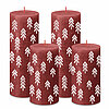 Ein Adventsset mit 4 Kerzen von Bolsius in der Farbe Zartes Rot in den Größen 13x6,8cm und 19x6,8cm.