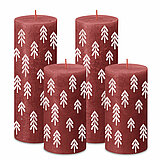 Ein Adventsset mit 4 Kerzen von Bolsius in der Farbe Zartes Rot in den Größen 13x6,8cm und 19x6,8cm.