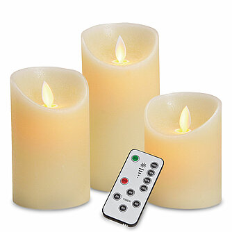 G. Wurm GmbH LED Kerzen 3er Set mit Fernbedienung Artikelvorschau LED Kerzen 3er Set mit Fernbedienung