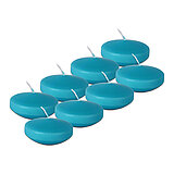 8 Maxi-Schwimmkerzen von Richard Wenzel in der Größe 4x8cm in der Farbe türkis.