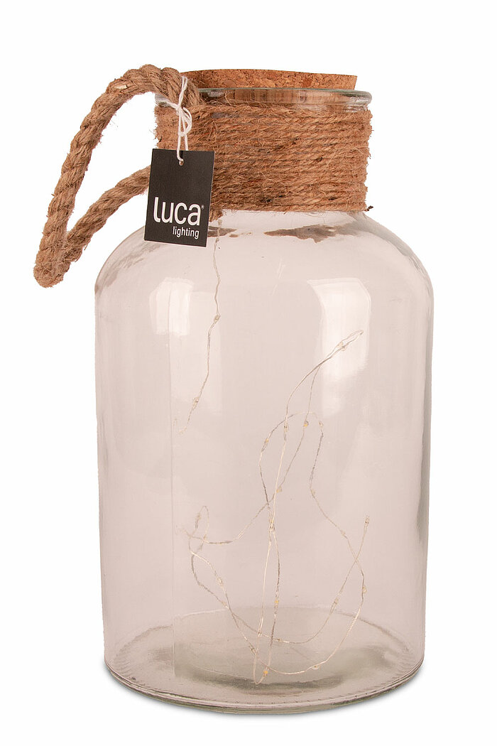 Eine LED-Flasche von Luca Lighting in der Größe 31x17cm in der Farbe klar.