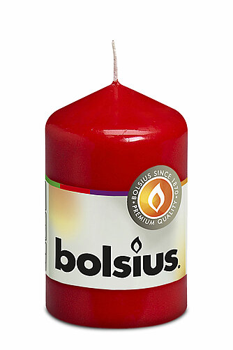 Bolsius Stumpenkerze 80/48 mm - rot - Einzelkerze Artikelvorschau Stumpenkerze 80/48 mm - rot - Einzelkerze