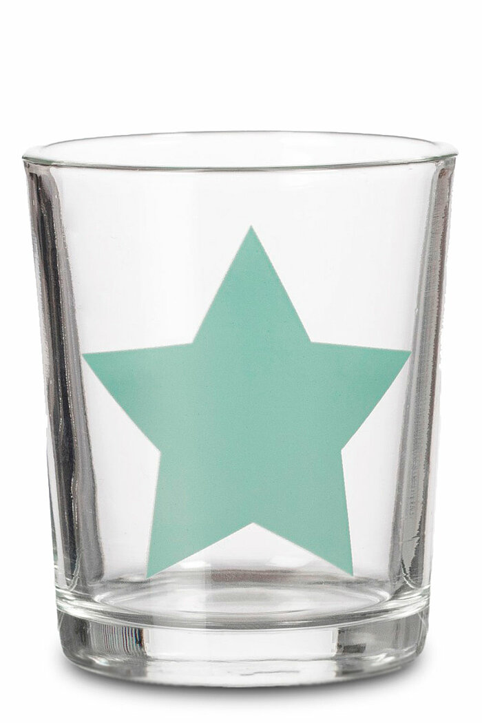 Ein Teelichthalter Star von Sandra Rich in der Größe 8x7cm in der Farbe grün.