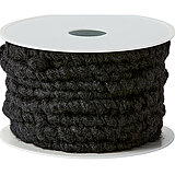 Eine Wollkordel von KragoArt mit der Breite 1 cm und einer Länge von 10 m in der Farbe Schwarz.