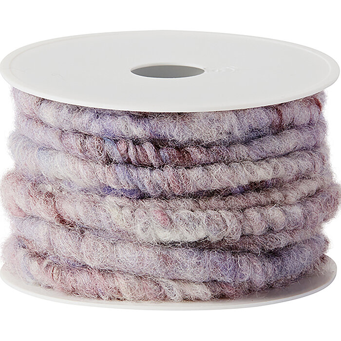 Eine Wollkordel von KragoArt mit der Breite 10mm und einer Länge von 10m in der Farbe Rosenholz Melange.