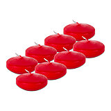 8 Maxi-Schwimmkerzen von Richard Wenzel in der Größe 4x8cm in der Farbe Rubin.