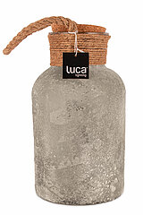 Eine LED-Flasche von Luca Lighting in der Größe 31x17cm in der Farbe grau.