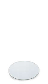 Eine Spiegelplatte Mirror rund von Sandra Rich in der Größe 25x25cm in der Farbe Silber.