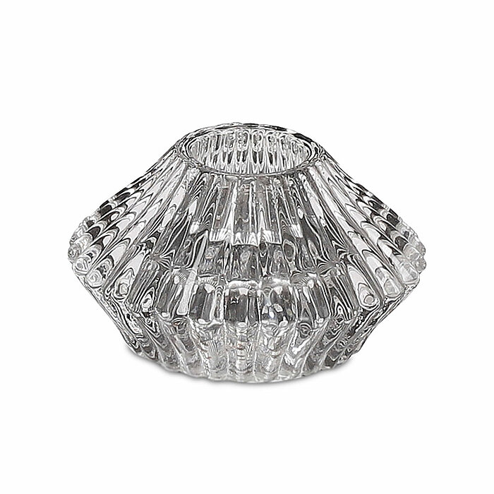 Ein 2 in 1 Kerzenhalter Elois von Edelman in der Größe 4x7cm in der Farbe transparent.