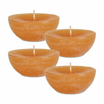 Richard Wenzel Rustik Maxi-Schwimmkerzen - 80 mm (4 Stück) - Safran Artikelvorschau Rustik Maxi-Schwimmkerzen - 80 mm (4 Stück) - Safran