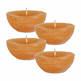 4 Schwimmkerzen Rustik Maxi von Richard Wenzel in der Größe 3,5x8cm in der Farbe Safran.