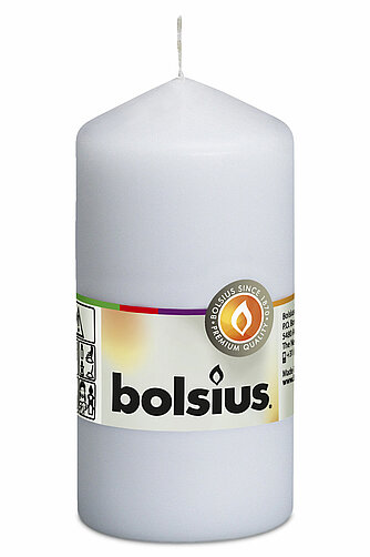 Bolsius Stumpenkerze 120/58mm - Weiß Artikelvorschau Stumpenkerze 120/58mm - Weiß