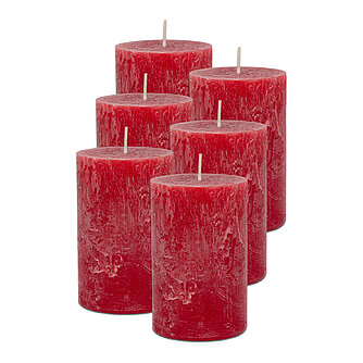 DecoLite Rustic Stumpenkerzen 110/70 mm (Safe Candle) - 6 Stück - rot Artikelvorschau Rustic Stumpenkerzen 110/70 mm (Safe Candle) - 6 Stück - rot