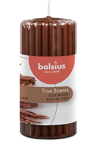 Bolsius True Scents Duft-Stumpen geriffelt - Oud Wood (1 Stück) Artikelvorschau True Scents Duft-Stumpen geriffelt - Oud Wood (1 Stück)