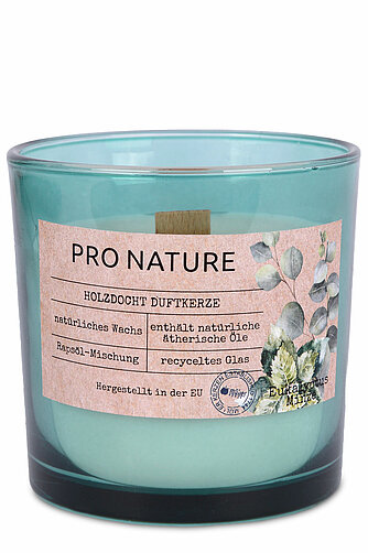 Müller Kerzenfabrik Raps-Duftglas mit Holzdocht 100/100mm - Eukalyptus & Minze (1 Stück) Artikelvorschau Raps-Duftglas mit Holzdocht 100/100mm - Eukalyptus & Minze (1 Stück)