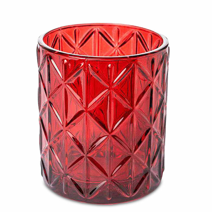 Ein Teelichthalter Noble von Sandra Rich in der Größe 10x8,5cm in der Farbe Burgund.