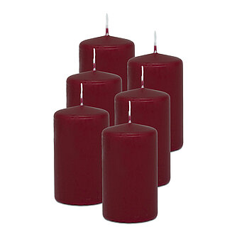 DecoLite Stumpenkerzen 100/60 mm (Safe Candle) - 6 Stück - altrot Artikelvorschau Stumpenkerzen 100/60 mm (Safe Candle) - 6 Stück - altrot
