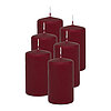 6 Stumpenkerzen von Decolite in der Größe 10x6cm in der Farbe altrot.
