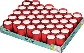 Bolsius Transparente Cups - rot (40er Tray) Artikelvorschau Transparente Cups - rot (40er Tray)