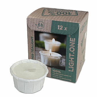Richard Wenzel Light One Papier-Teelicht 6h (12er Pack) Artikelvorschau Light One Papier-Teelicht 6h (12er Pack)