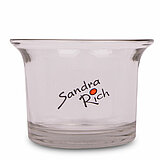 Ein Teelichthalter Promo Glas von Sandra Rich in der Größe 5x6,2cm in der Farbe klar.