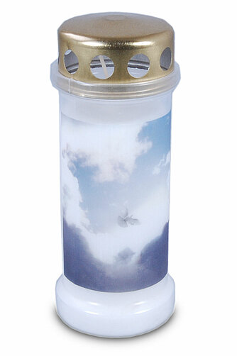 Bolsius Grablicht Nr. 6 mit Deckel und Motiv Himmel Artikelvorschau Grablicht Nr. 6 mit Deckel und Motiv Himmel