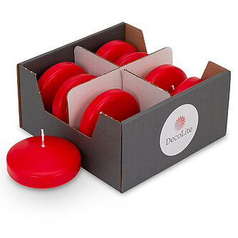 DecoLite Maxi-Schwimmkerzen - 80 mm (8 Stück) - Rubin Artikelvorschau Maxi-Schwimmkerzen - 80 mm (8 Stück) - Rubin