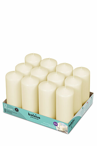 Bolsius Stumpenkerzen 170/58 mm (12er Pack) – elfenbein Artikelvorschau Stumpenkerzen 170/58 mm (12er Pack) – elfenbein