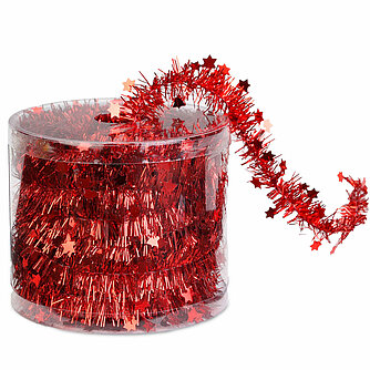 Eine Draht-Girlande von Inge Glas in der Größe 70cm in der Farbe Rot.